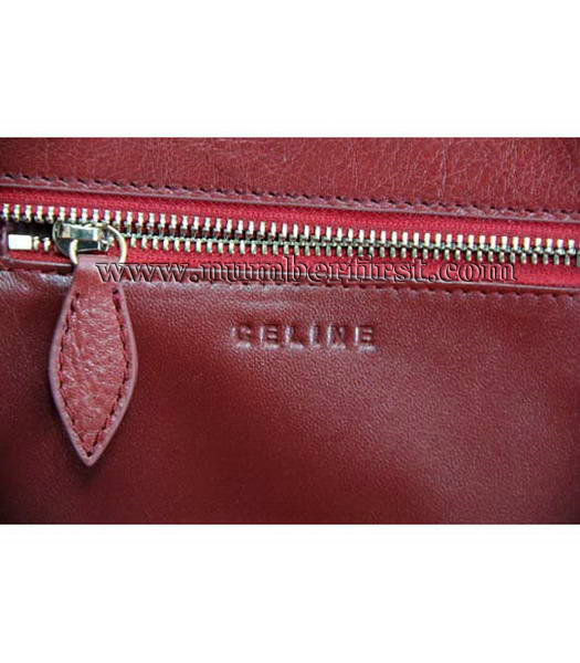 Celine New Fashion Tote Bag Jujube Red Oil Leather-6