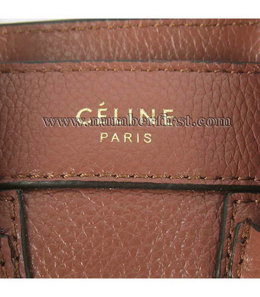 Celine New Fashion Tote Messenger Bag Dark Camel Calfskin Leather-4