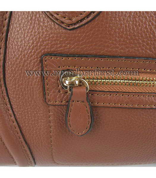 Celine New Fashion Tote Messenger Bag Dark Camel Calfskin Leather-5