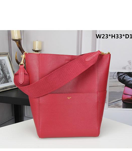 Celine New Style Jujube Red Goat Grain Leather Shoulder Bag