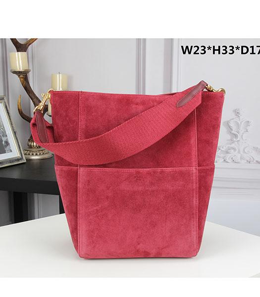 Celine New Style Jujube Red Suede Leather Shoulder Bag