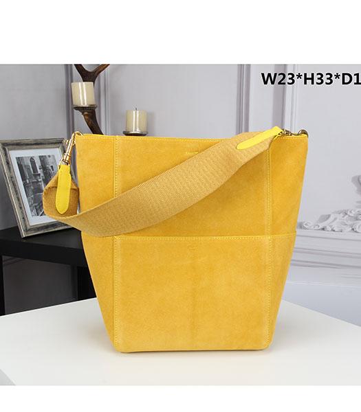 Celine New Style Yellow Suede Leather Shoulder Bag