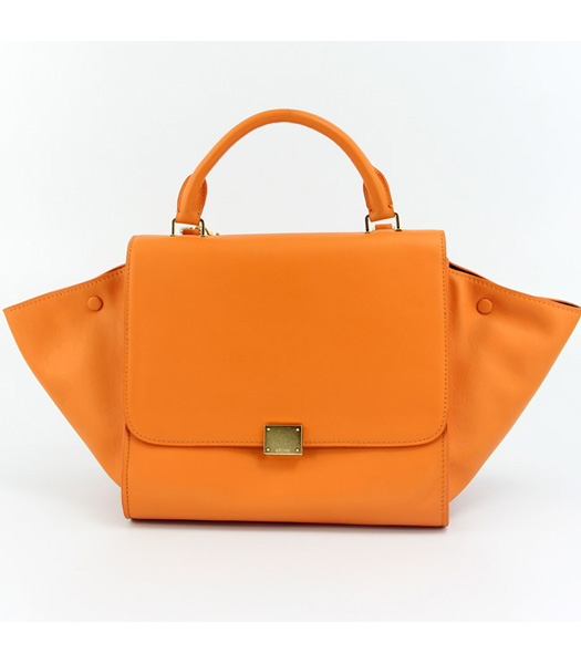 Celine Orange Imported Leather Square Bag