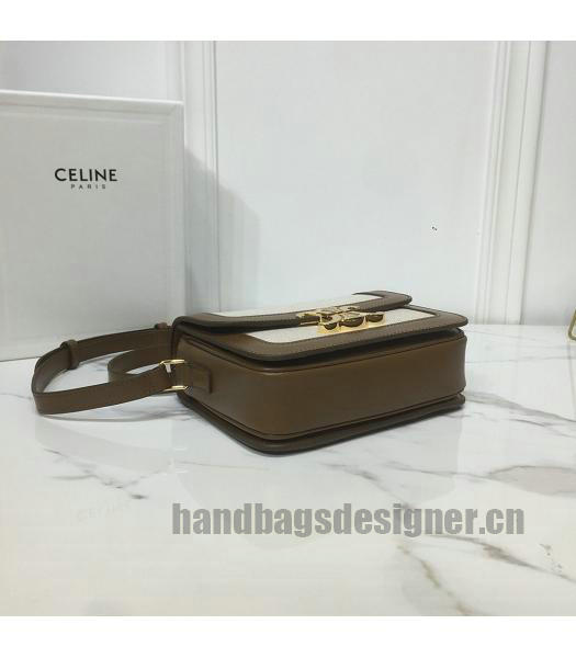 Celine Original Canvas With Brown Leather TRIOMPHE Mini Bag-7
