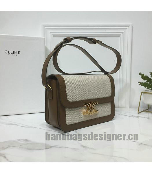 Celine Original Canvas With Brown Leather TRIOMPHE Small Bag-2