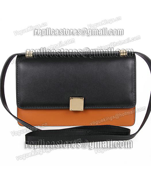 Celine Original Leather Shoulder Bag 26981 In Black/Earth Yellow-1