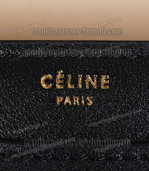Celine Original Leather Shoulder Bag 26981 In Black/Earth Yellow-5