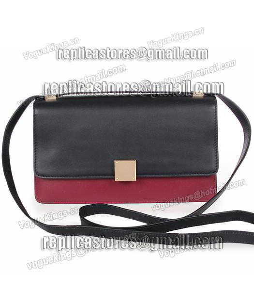 Celine Original Leather Shoulder Bag 26981 In Black/Wine Red-1