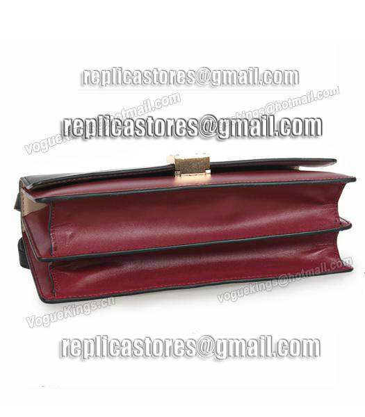 Celine Original Leather Shoulder Bag 26981 In Black/Wine Red-3