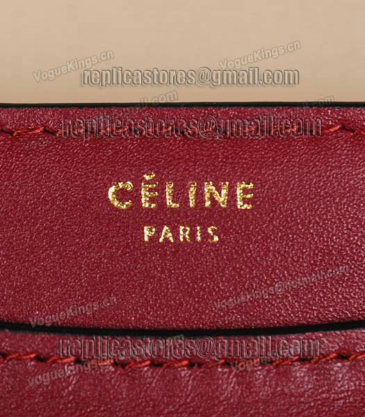 Celine Original Leather Shoulder Bag 26981 In Black/Wine Red-5