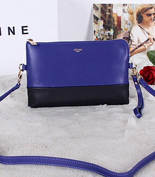 Celine Original Leather Shoulder Bag 5924 In Blue/Black