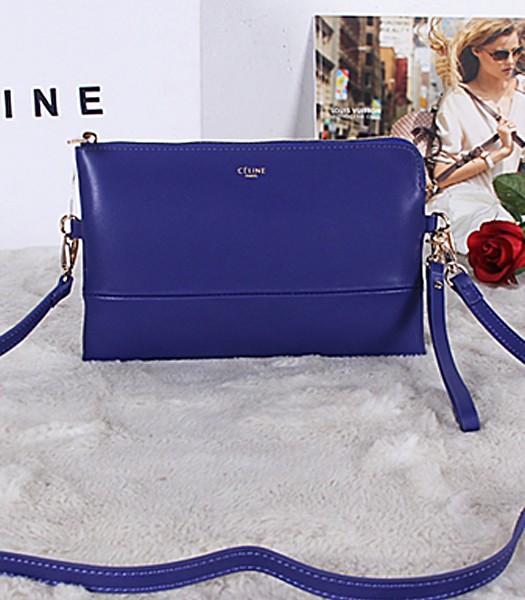 Celine Original Leather Shoulder Bag 5924 In Sapphire Blue