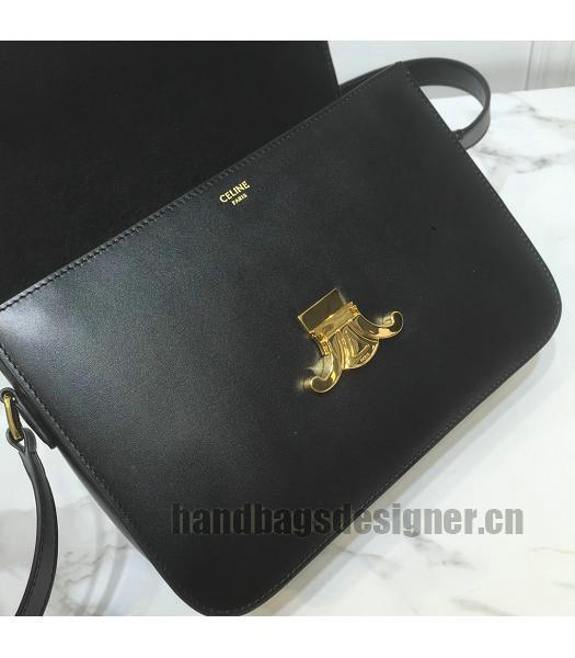 Celine Original Leather TRIOMPHE Crossbody Bag Black-7