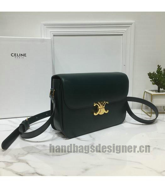 Celine Original Leather TRIOMPHE Crossbody Bag Dark Green-1