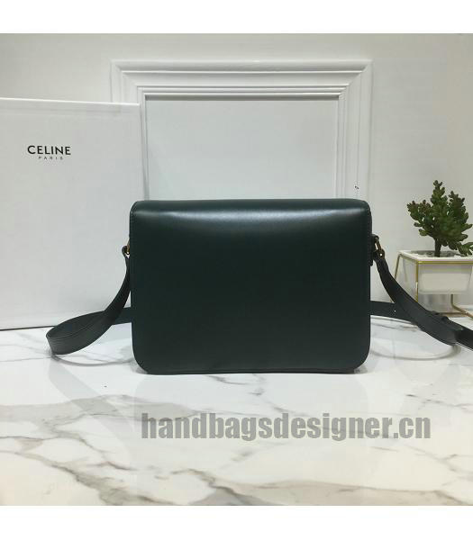 Celine Original Leather TRIOMPHE Crossbody Bag Dark Green-2