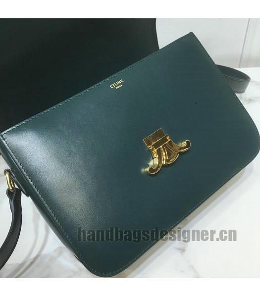 Celine Original Leather TRIOMPHE Crossbody Bag Dark Green-5