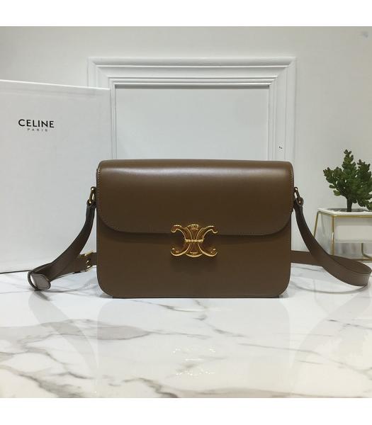 Celine Original Leather TRIOMPHE Crossbody Bag Khaki