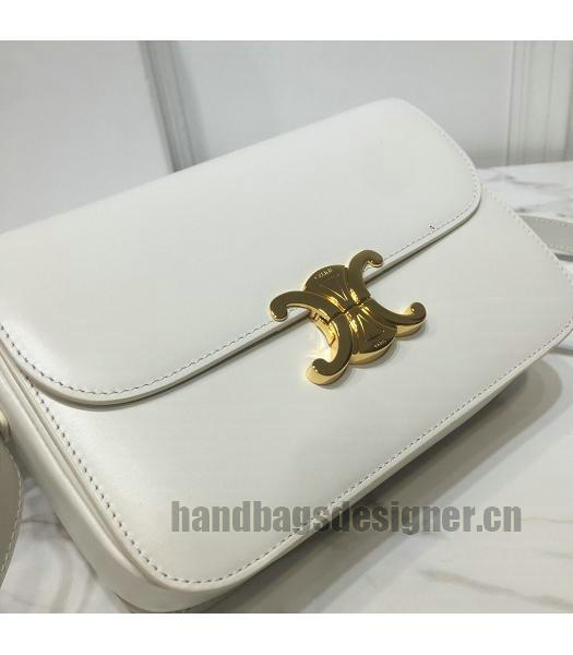 Celine Original Leather TRIOMPHE Crossbody Bag White-3