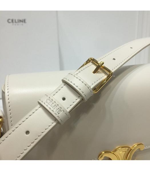 Celine Original Leather TRIOMPHE Crossbody Bag White-8