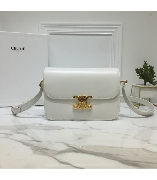 Celine Original Leather TRIOMPHE Crossbody Bag White