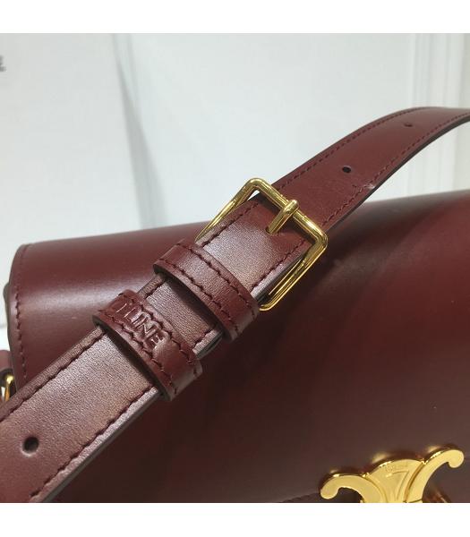 Celine Original Leather TRIOMPHE Crossbody Bag Wine Red-8