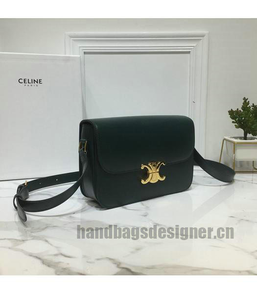 Celine Original Leather TRIOMPHE Small Crossbody Bag Dark Green-1