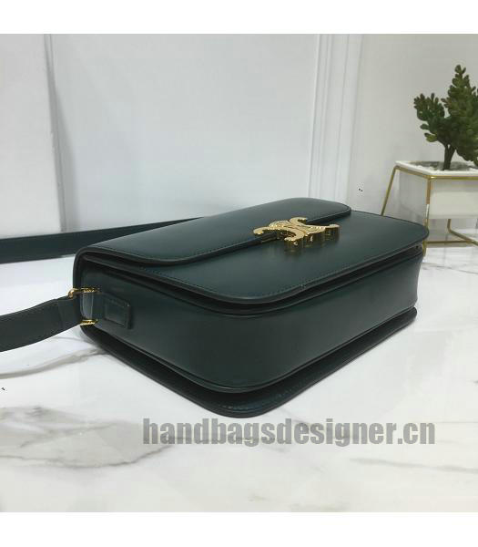 Celine Original Leather TRIOMPHE Small Crossbody Bag Dark Green-7