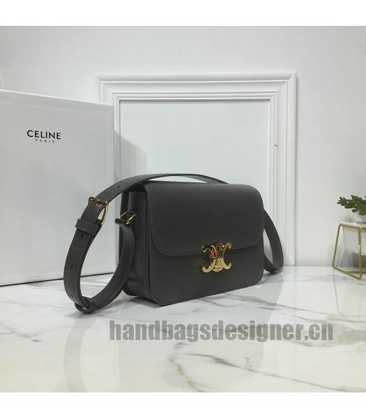 Celine Original Leather TRIOMPHE Small Crossbody Bag Dark Grey-1