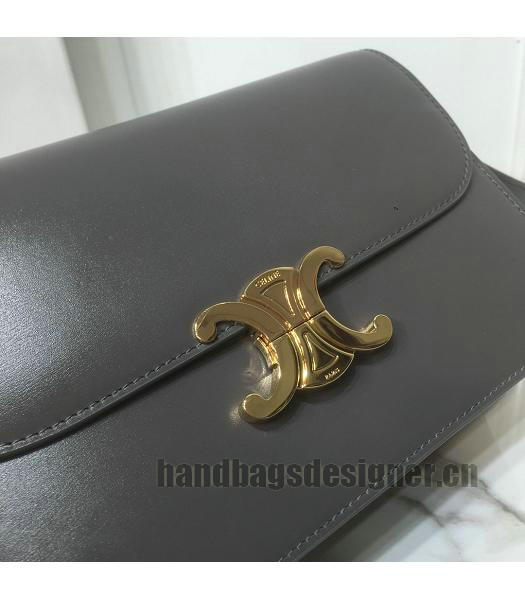 Celine Original Leather TRIOMPHE Small Crossbody Bag Dark Grey-3
