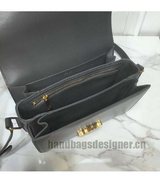 Celine Original Leather TRIOMPHE Small Crossbody Bag Dark Grey-6