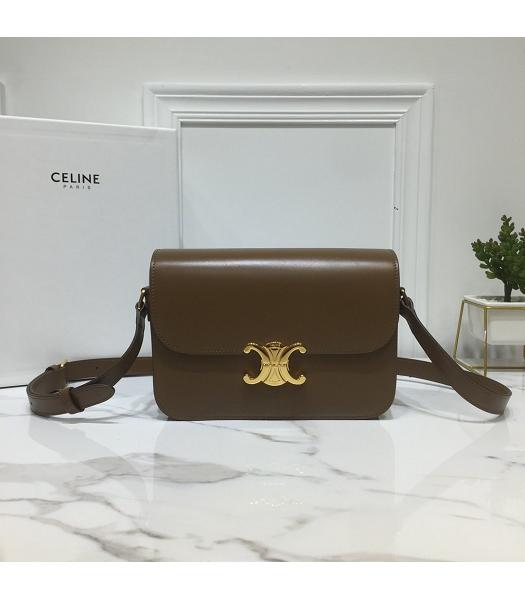 Celine Original Leather TRIOMPHE Small Crossbody Bag Khaki