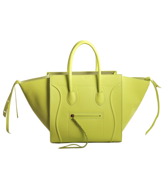 Celine Phantom Square Bag Apple Yellow Leather