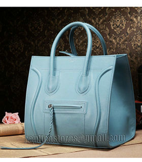 Celine Phantom Square Bag Blue Original Palm Print Leather-2