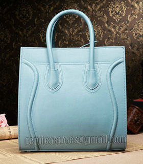 Celine Phantom Square Bag Blue Original Palm Print Leather-3