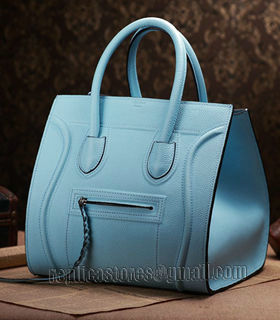 Celine Phantom Square Bag Emperor Blue Litchi Pattern Leather-2