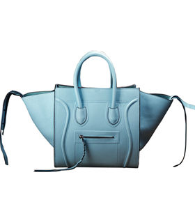 Celine Phantom Square Bag Emperor Blue Litchi Pattern Leather