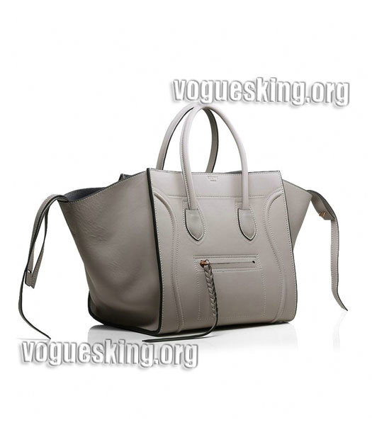 Celine Phantom Square Bag Grey Leather With Black Side-2