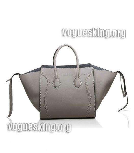 Celine Phantom Square Bag Grey Leather With Black Side-3