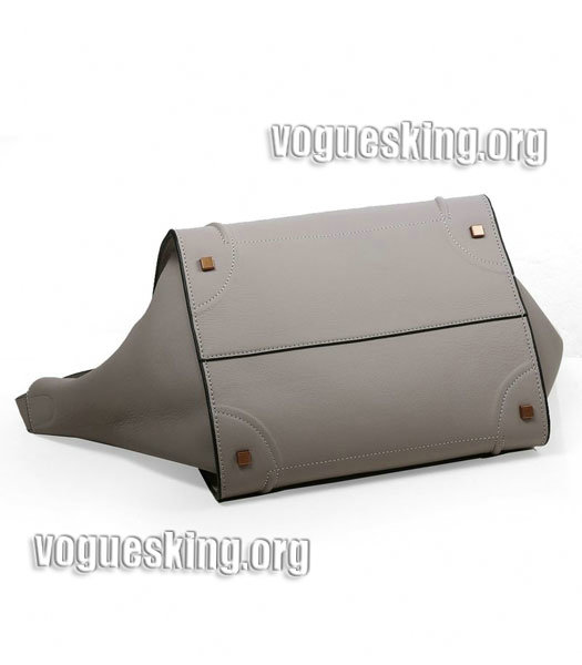 Celine Phantom Square Bag Grey Leather With Black Side-4