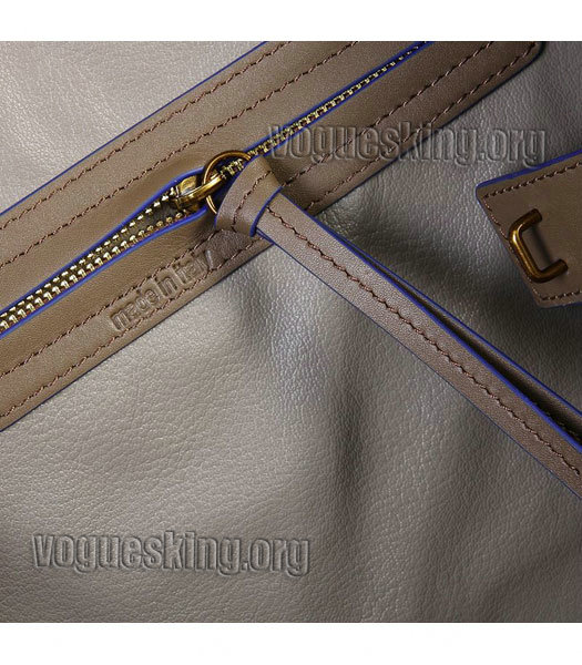 Celine Phantom Square Bag Khaki Suede Leather With Blue Side-5