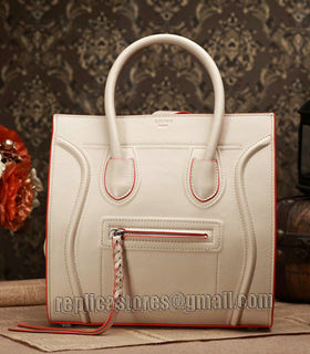 Celine Phantom Square Bag Offwhite Original Leather With Orange Side-1