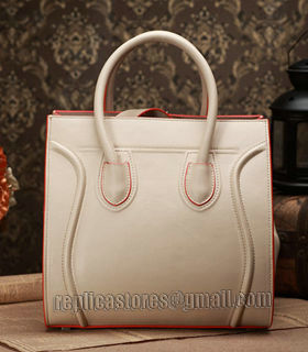 Celine Phantom Square Bag Offwhite Original Leather With Orange Side-3