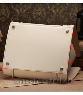 Celine Phantom Square Bag Offwhite Original Leather With Orange Side-4