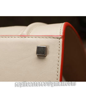 Celine Phantom Square Bag Offwhite Original Leather With Orange Side-5