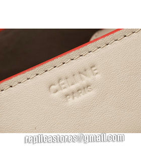 Celine Phantom Square Bag Offwhite Original Leather With Orange Side-8