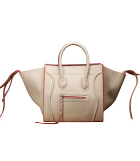Celine Phantom Square Bag Offwhite Original Leather With Orange Side