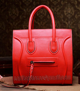Celine Phantom Square Bag Orange Litchi Pattern Leather-1