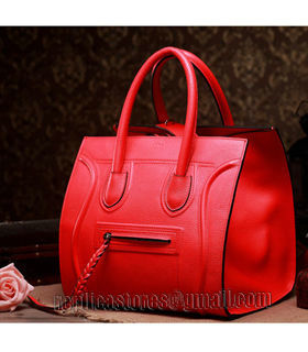 Celine Phantom Square Bag Orange Litchi Pattern Leather-2
