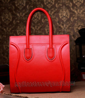 Celine Phantom Square Bag Orange Litchi Pattern Leather-4