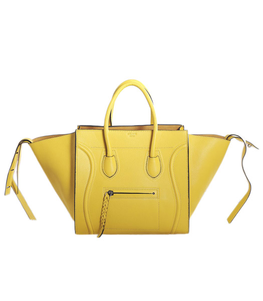 Celine Phantom Square Bag Phosphor Yellow Micro Litchi Pattern Original Leather